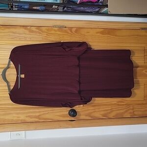 Jessica Howard Maroon Surplice Dress